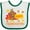 White and Green, variant on Inktastic Happy Thanksgiving with Cute Turkey and Leaves Boys or Girls Baby Bib