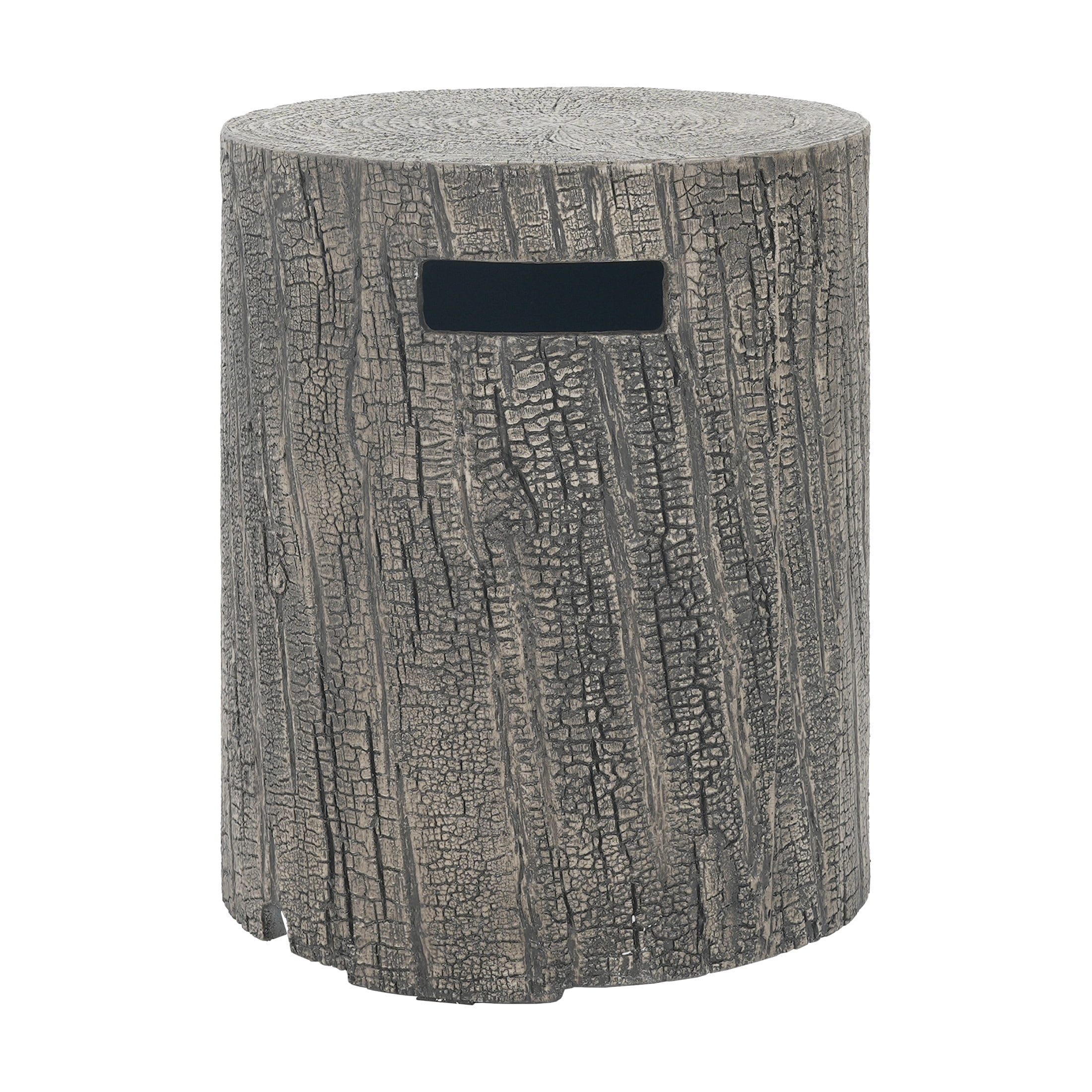 Christopher Knight Home Outdoor Round Propane Tank Cover, Lightweight Concrete Side Table, Light Grey