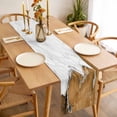 thumbnail image 3 of Brown Marble Crack Table Runner - 72 Inch Long, Kitchen Dining Table Runner Dresser Scarves, Modern Abstract Geometric Texture Farmhouse Decor for Coffee Tables Wedding Party Banquet, 3 of 8