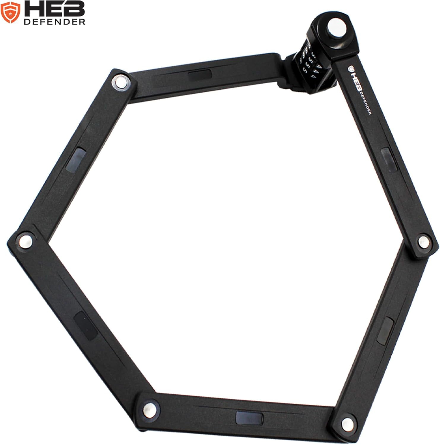 HEB Defender Folding Bike Lock - Heavy Duty Bike Lock - Anti-Theft-Foldable Bike Lock, Combination Bike Lock for Ebikes, MTB, Scooters, & Bicycles (33.5 inch Compact Combination Lock, 1, Count)