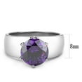 thumbnail image 2 of Purple Silver Womens Ring Solitaire Stainless Steel Zircoin Anillo Morado Purpura y Plata Para Mujer Solitario Acero Inoxidable, 2 of 5