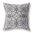 thumbnail image 2 of 16â€ Green White Cloverleaf Boho Zippered Suede Throw Pillow, 2 of 3