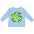 thumbnail image 3 of Inktastic Love, Care, Cure Lymphoma Awareness Lime Green Ribbon Hearts Boys or Girls Long Sleeve Toddler T-Shirt, 3 of 5