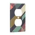thumbnail image 2 of Yayeee Duplex Wall Plate 1-Gang 4.5"x2.7" Home Receptacle Light Switch Decorative Outlet Cover, Green Geometric, 2 of 7