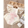 thumbnail image 7 of Baby Girl Lace Sleeveless Romper Jumpsuit Embroidery Floral Summer One Piece Backless Outfits Clothes, 7 of 7