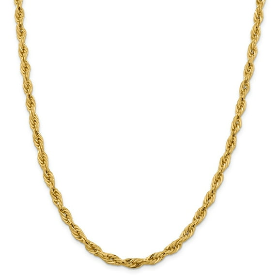 14K Yellow Gold chain Rope 16 in 5.4 mm 5.4mm Semi-Solid
