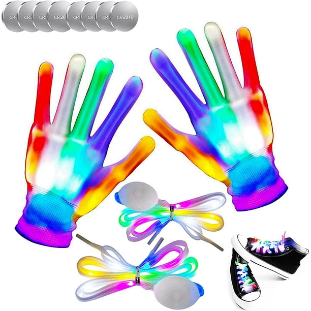 Glow LED Gloves Cool Fun Finger Toys Light up Costume Accessories for