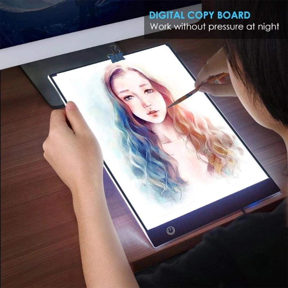 Big A4 LED Copy Board Light Tracing Box, Adjustable USB Power LED Trace Light Pad For Tattoo Drawing, Streaming, Sketching, Animation, Stenciling, With Removable Stand And Diamond Painting Tools