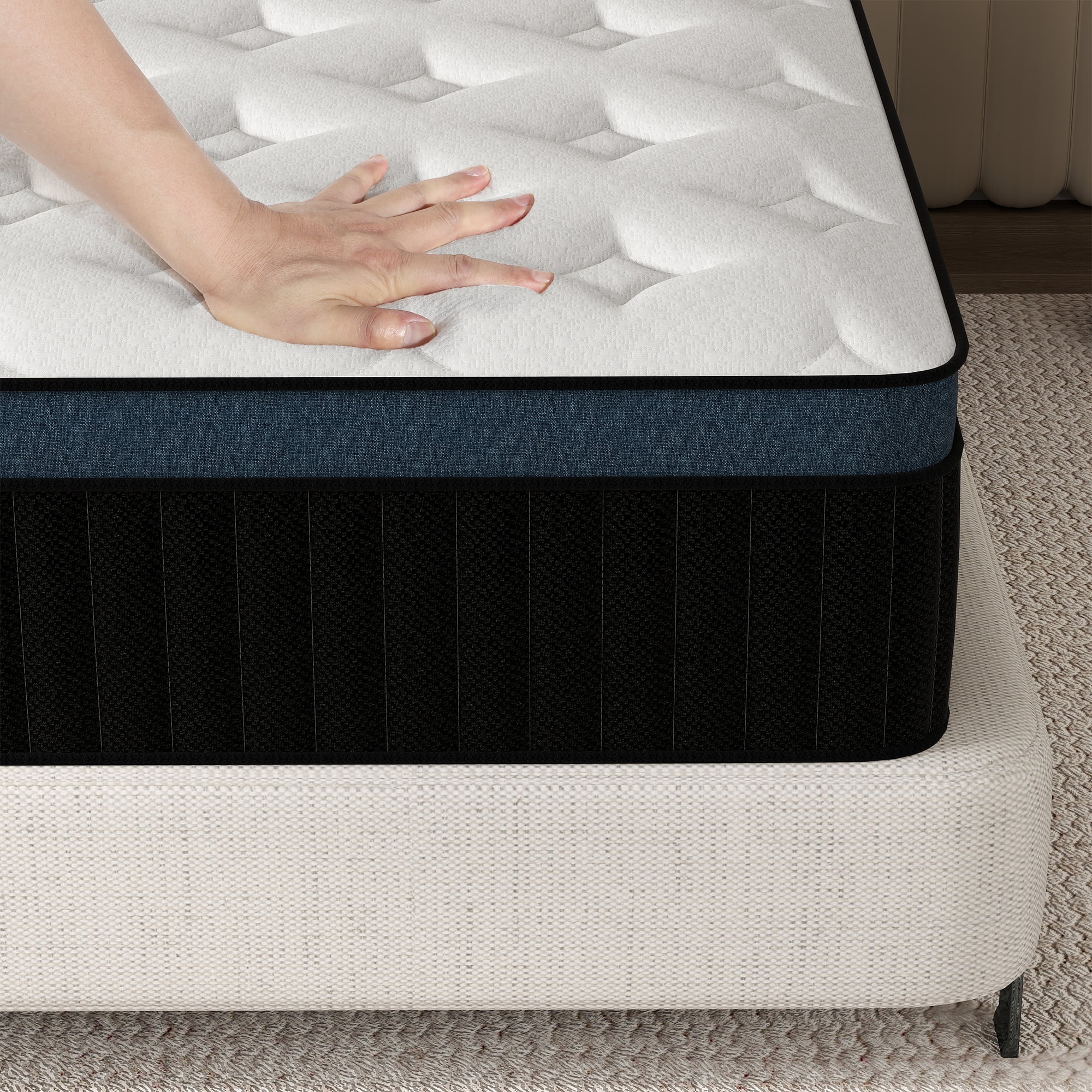 lemontalking 12 inch Twin Mattresses, Pocket Spring Hybrid Mattress with Gel Memory Foam for Cool Sleep,Medium Firm