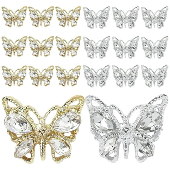 20pcs Nail Charms Nail Art Charms Butterfly Nail Art Ornaments Manicure Decorations