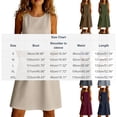 thumbnail image 3 of Danhjin Women's Summer Tank Dress Linen Flowy Crewneck Tank Dress Casual Loose A-Line Midi Long Beach With Hem Dress Vacation Outfits Wrinkle-Free With Pockets, 3 of 6