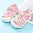 thumbnail image 2 of LNMQLPDBS Baby Boys Girls Sandals Soft Anti-Slip Sole Shoes Toddler First Walkers Little Girls' Sandals Flat Shoes Cute Rainbow Printed Summer Sandals Outdoor Beach Baby Sandals Pink 3-6 Months, 2 of 3