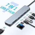 thumbnail image 2 of USB C Hub HDMI Adapter for MacBook Pro/Air,7 in 1 USB C Dongle with HDMI, SD/TF Card Reader, USB C Data Port,100W PD, and 2 USB 3.0 Compatible for MacBook Pro/Air, Dell XPS, Lenovo Thinkpad., 2 of 8