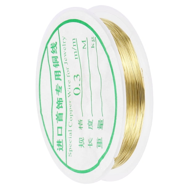 1 pieza de alambre de manualidades de cobre para la producción de joyería (dorado) - 0.3 mm