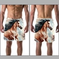 thumbnail image 3 of luoweisi Men's Beach Shorts Quick Dry Swim Trunks with Mesh Lining Horse L, 3 of 5