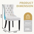 thumbnail image 4 of Velvet Dining Chairs Set of 6, Black Wooden Legs, Modern Tufted Velvet Upholstered Backrest with Nailhead Trim, Wing Back with Back Ring Pull, for Dining Room, Living Room, Office, 4 of 8