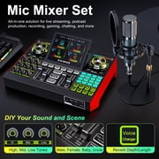 Tenlamp Digital Multifunction Podcast Mixer G10-P15 with Condenser Microphone and Bluetooth 1-Pack