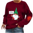 thumbnail image 1 of CEHVOM Femmes Manches Longues Col Rond Imprimé de Noël T-Shirt Décontracté Chandail Blouse, 1 of 4