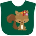 thumbnail image 3 of Inktastic Spring Animals, Cute Squirrel, Colorful Flowers Boys or Girls Baby Bib, 3 of 4