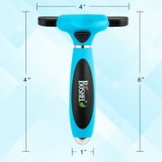 BOSHEL De-Shedding Brush for Dogs, Anti-Slip Handle, Stainless Steel Undercoat Grooming Tool