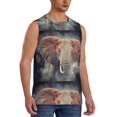 thumbnail image 2 of Xecao Elephant in Smoke Print Men's Tank Top: Sleek Sleeveless Tee for Casual Sports and Beach Occasions-Small, 2 of 7
