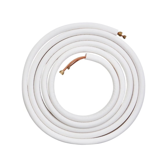 25FT Mini Split Line Set, 1/4" & 3/8" O.D Copper Pipes Tubing and Triple-Layer Insulation, for Air Conditioning or Heating Pump Equipment & HVAC with Rich Accessories (27ft Connection Cable)