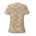 thumbnail image 6 of Zufioo Egg and Avocado for Women's Deep V-neck Short-sleeved T-shirt, Top with Short Sleeves - with Stainless Steel Buckle, Moisture Wicking, Ideal Home Wear-Small, 6 of 9