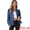 Blue, variant on DARING DIVA Women's Puff Long Sleeve Button Down Jean Denim Jackets M Blue