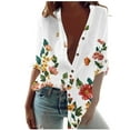 thumbnail image 2 of AOOCHASLIY Tops Clothes Women's Casual Blouse Round-Neck Long Sleeve Print Loose Shirt Tops Buttons Cardigan, 2 of 5
