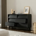 thumbnail image 4 of GVN Bedroom Dresser, Chest of Drawers with Wood Legs,6 Drawers Handleless Dresser for Bedroom, Home,Living Room,Black, 4 of 15