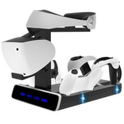 5-in-1 PS VR2 Charging Station Storage Stand for Playstation VR2 and PS5 Controller Charging Dock with VR Headset Stand Display  LED Indicators