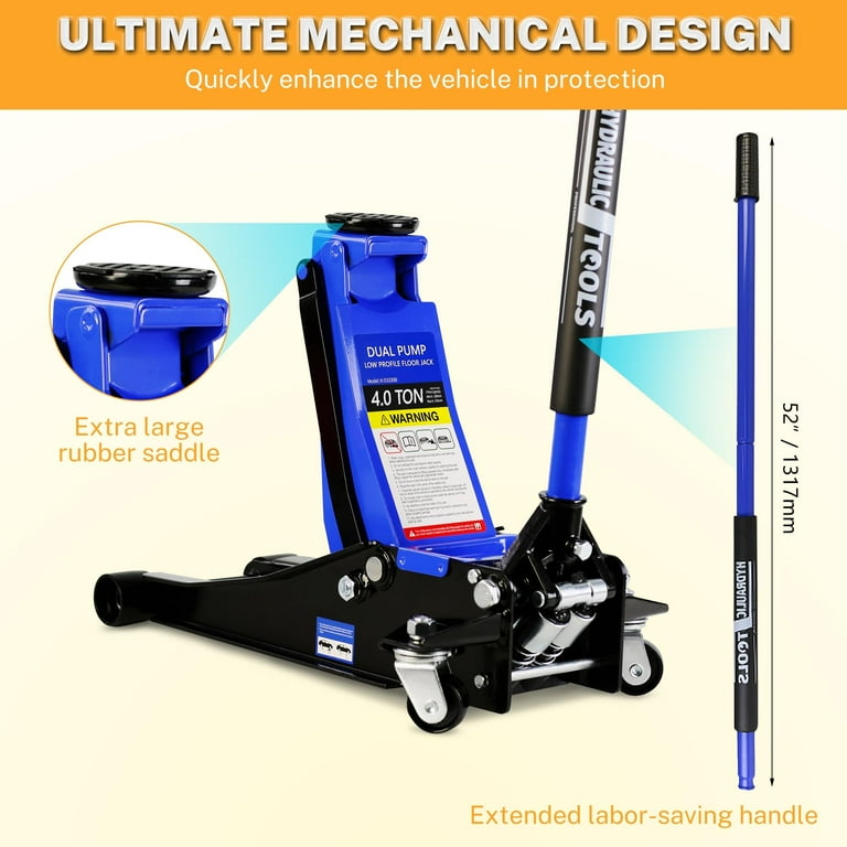 Seizeen Aluminum Automotive 4 Ton Floor Jack Low Profile Car Lift with Dual Pump Pistons 8000LBS Walmart