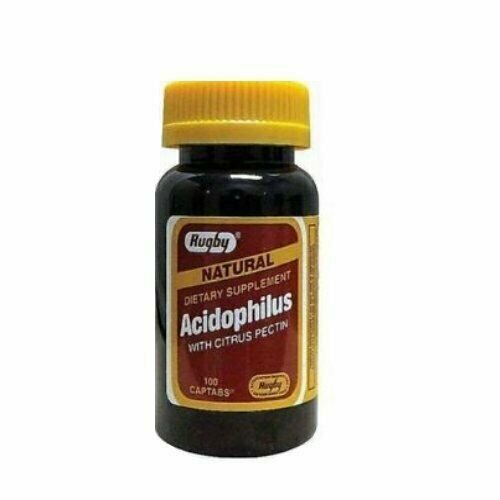 Rugby Acidophilus Extra Strength Caplet, 100 ct 2 Pack