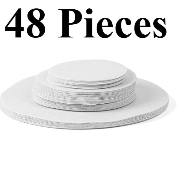 Non-Scratch Felt Plate Protectors, 48 Pack 3 Sizes for Stacking Moving, White