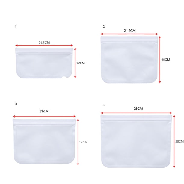 Apto para Lavavajillas Bolsas para Almacenamiento de Alimentos Reutilizables Bolsas para Sándwich Bolsas para Refrigerios Bolsas para Galones Bol - Establecer A perfecl Bolsas planas para congelador