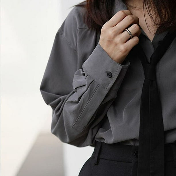 Men Cotton Shirt 3/4 Sleeve Blouse Fold Texture Tops Loose Harajuku Shirts  Tops