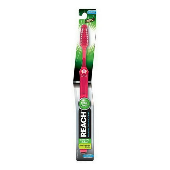 Reach Crystal Clean Toothbrush Medium Assorted Colors 1 Ea 2 Pack