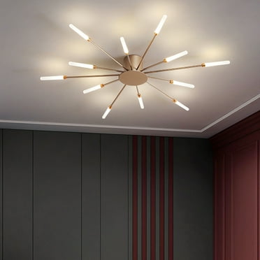 Lakiq Starburst Style Modern Semi Flush Mount Ceiling Light Acrylic Close to Ceiling Lamp-Gold 12 Lights