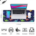 thumbnail image 5 of Long Mouse Pads for Desk,Colorful Dinosaur and Leaf Pattern Desk Mats on Top Of Desks, Desk Mouse Pad Extra Large with 3mm Non-Slip Base and Stitched Edge for Gaming,Office,Work,Home 31.5"x11.8", 5 of 6