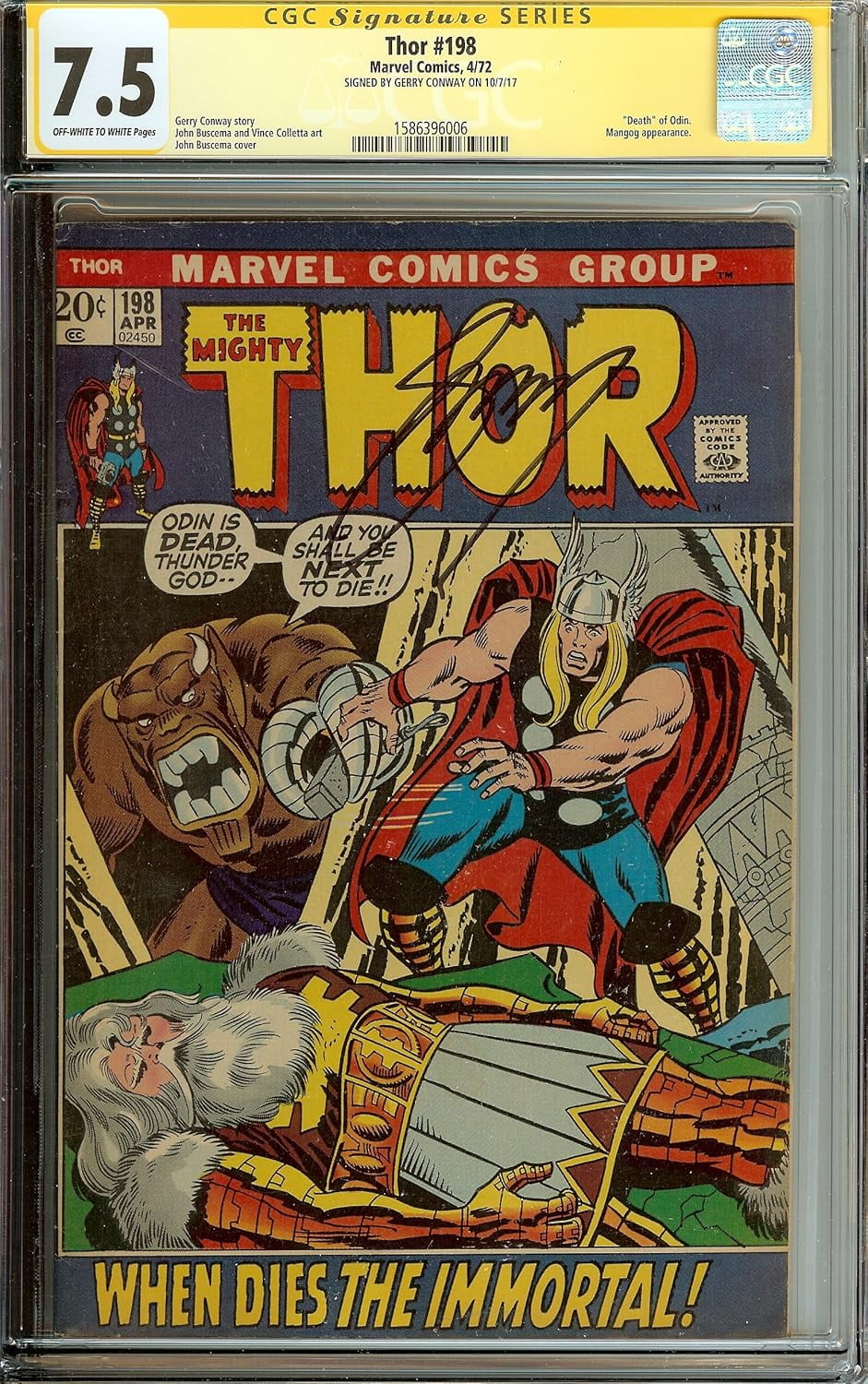 The Mighty Thor #198 CGC 7.5 Gerry Conway