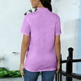 thumbnail image 6 of Gsakboxl Short Sleeve Tops for Women Women Solid Mock Neck Short Sleeve Casual Blouse Slim Fit Basic Tee Top Purple M, 6 of 7
