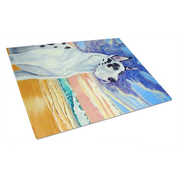 Great Dane Harlequin Dane at Sunset Glass Cutting Board Large
