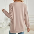 thumbnail image 4 of hotojiny Long Sleeve Sweatshirts for Women Fall Crew Neck Ribbed Knit Pullover Tops Side Slit Casual Loose Tunic Tops, 4 of 6