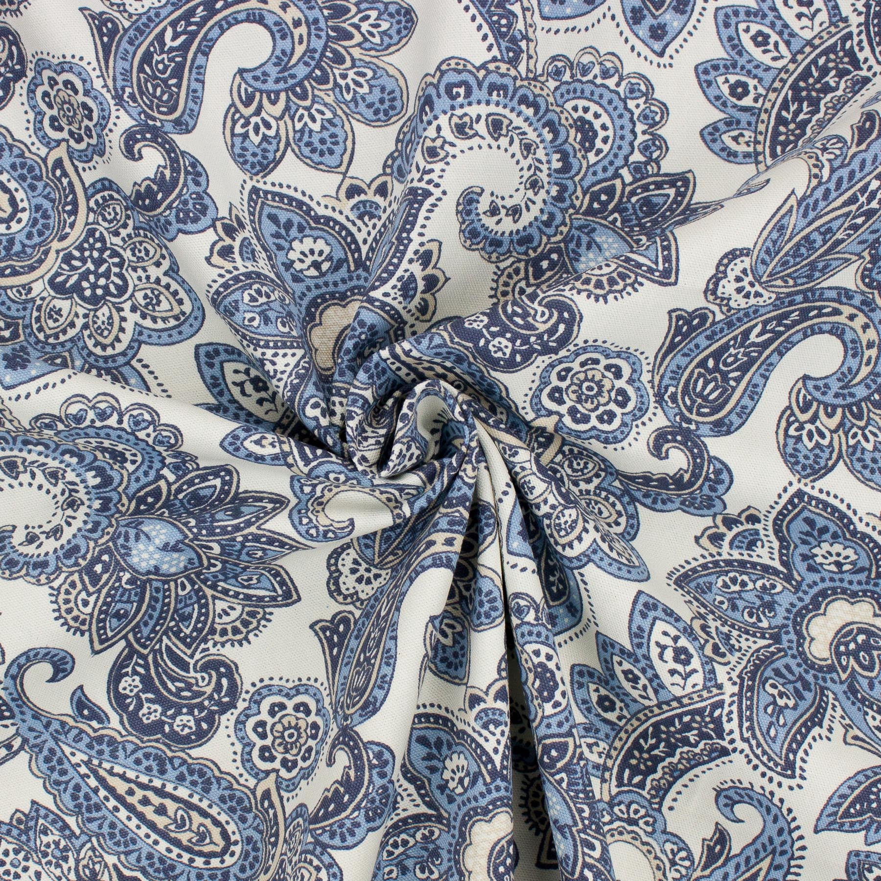 (2 pack) Better Homes & Gardens 100% Cotton Paisley Jacobean Blue, 2 Yard Precut Fabric
