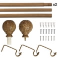 thumbnail image 6 of Mainstays 3/4" Carved Faux Wood Ball Single Curtain Rod, 25-84", Walnut, 6 of 7