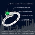 thumbnail image 2 of Gem Stone King 925 Sterling Silver Green Nano Emerald and White Opal Bypass Ring for Women (0.79 Cttw, Gemstone May Birthstone, Round 4MM, Available in Size 5, 6, 7, 8, 9), 2 of 5