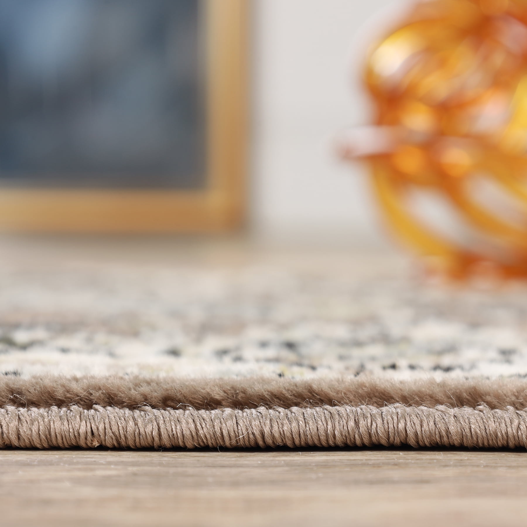 Superior Lille Traditional Floral Indoor Runner Rug, Brown, 5' x 8'