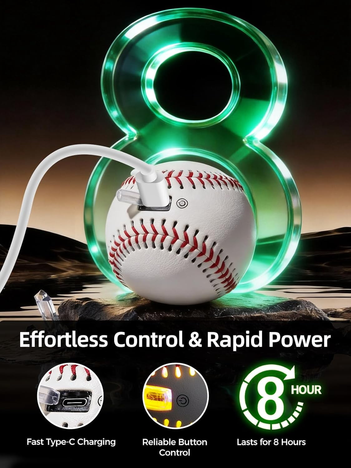 Glow-in-the-Dark Bluetooth Baseball Speaker for Sports Fans‌