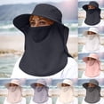 thumbnail image 3 of FUZHIQ Women's Full Coverage UV Protection Sun Hat with Face Cover & Neck Flap, Foldable Wide Brim Windproof Breathable Summer Hat for Hiking Fishing Beach Outdoor,One Size, 3 of 4