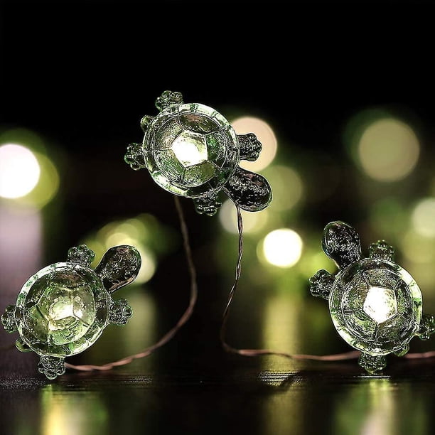 Cadena de Luces Decorativas JanHm Tortuga LED de Color Blanco Cálido Alimentada por USB Resistente a la Intemperie